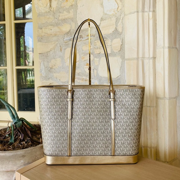 Michael Kors tote Jet set travel Large Pale Gold - Picture 4 of 6